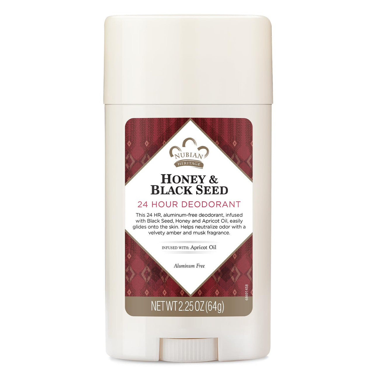 Nubian Heritage 24 Hour Natural Deodorant Honey And Black Seed, 2.25 Oz